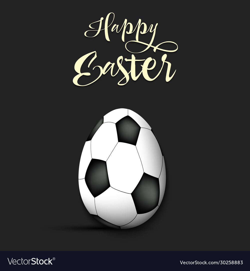 Happy easter egg in form a soccer ball Royalty Free Vector