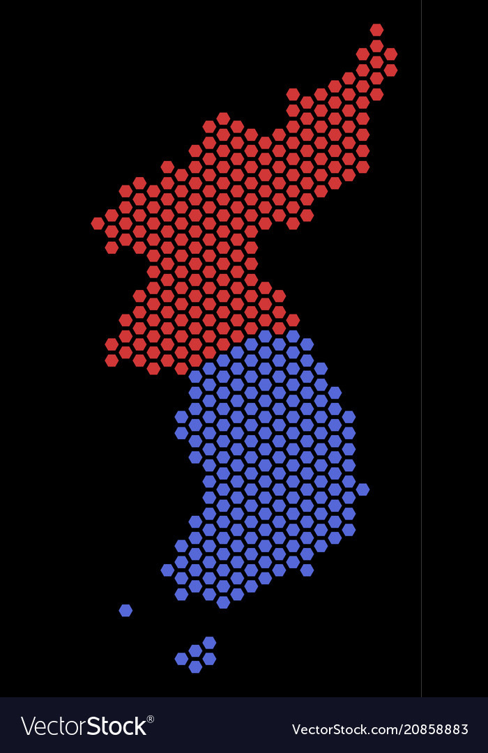 Hex tile north and south korea map