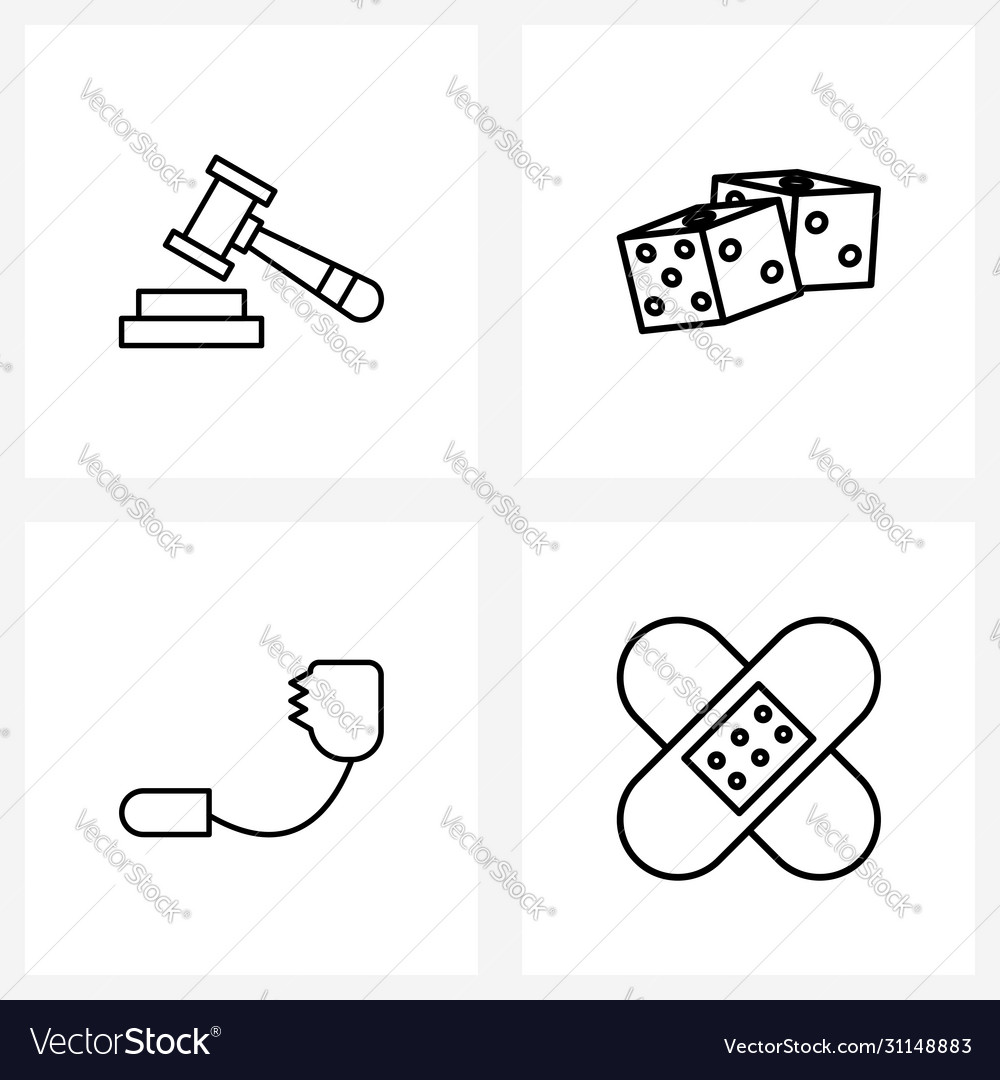 Modern style set 4 line pictograph grid based
