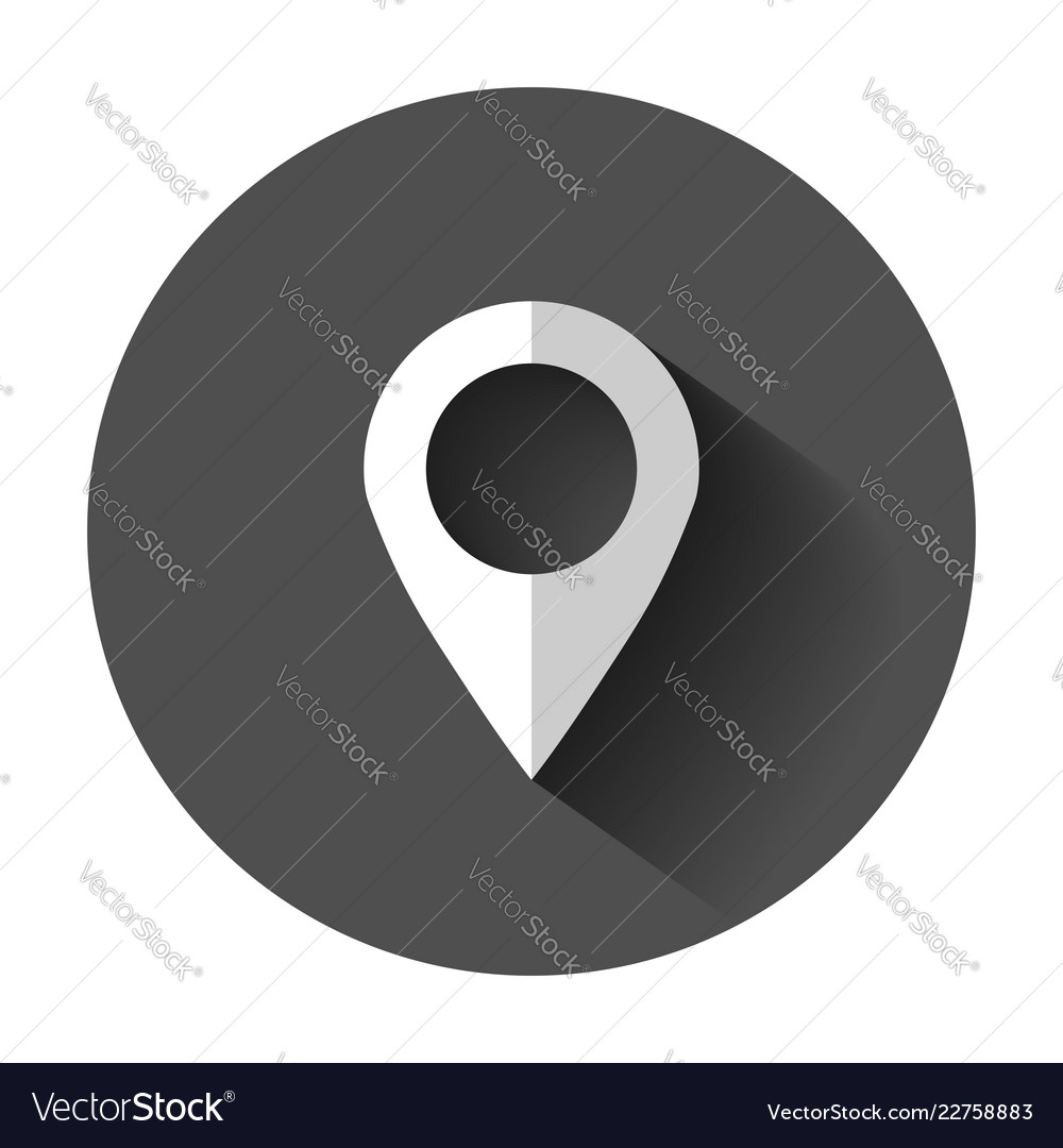 Pin map icon in flat style gps navigation vector image Pin map icon in flat style gps navigation