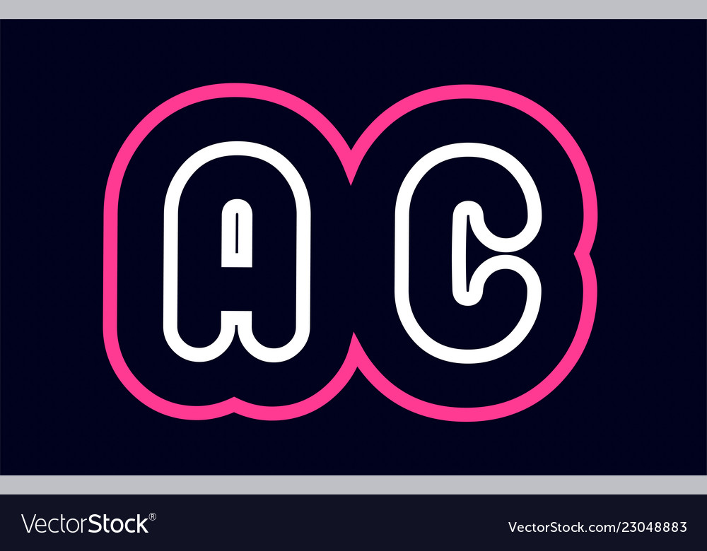 Pink White Blue Alphabet Combination Letter Ac Vector Image 9261