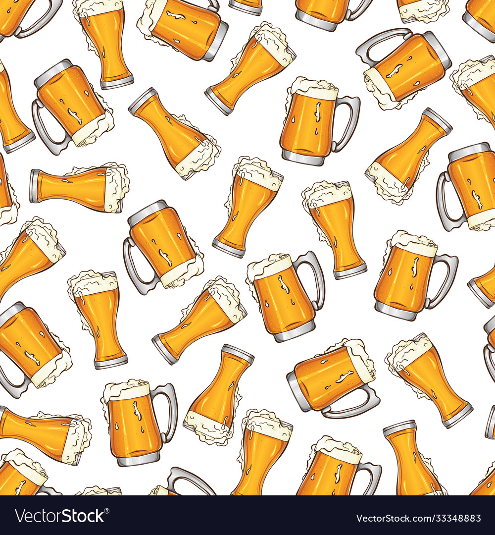 Seamless pattern with beer