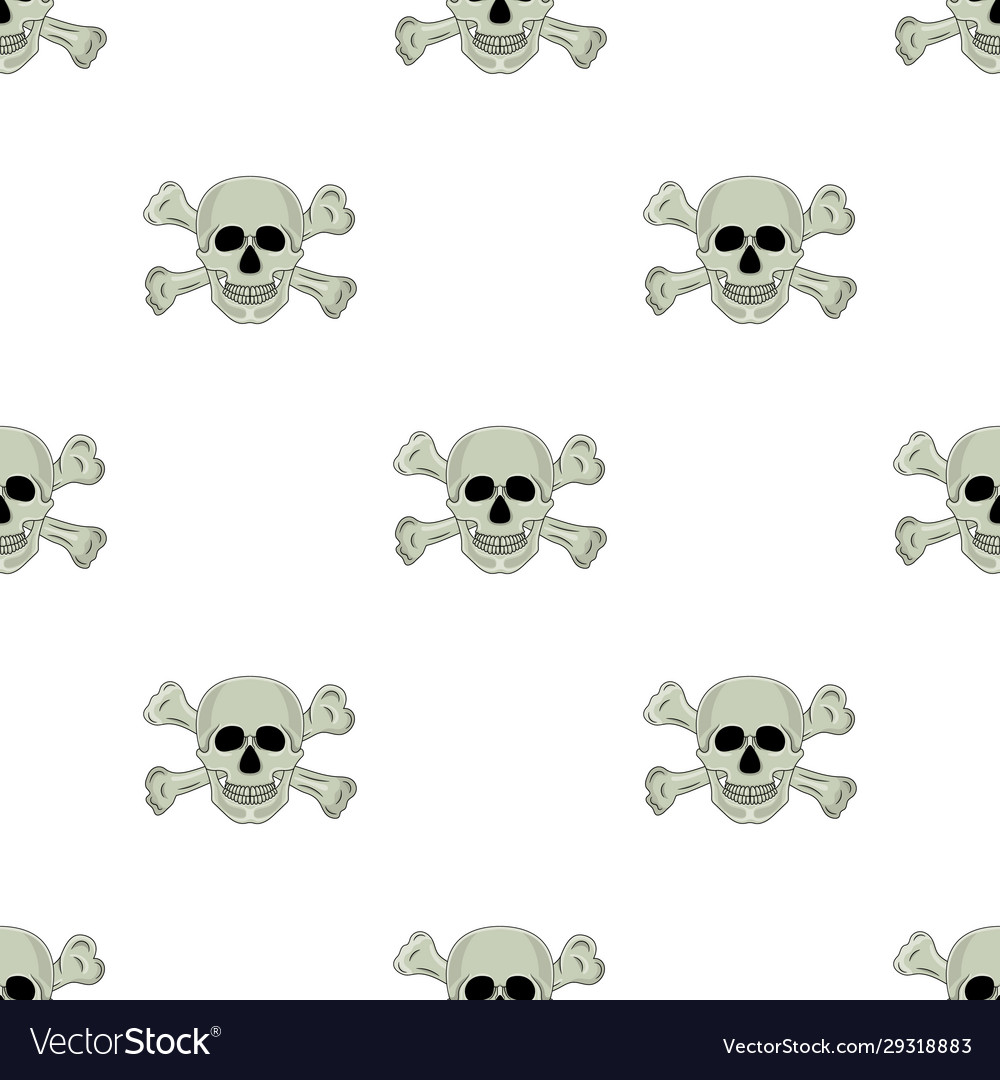 Seamless pattern with skull and crossed bones vector image Seamless pattern with skull and crossed bones
