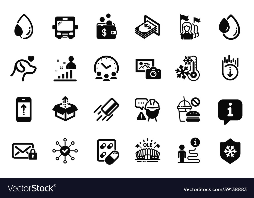 Set of business icons related to send box vector image Set of business icons related to send box