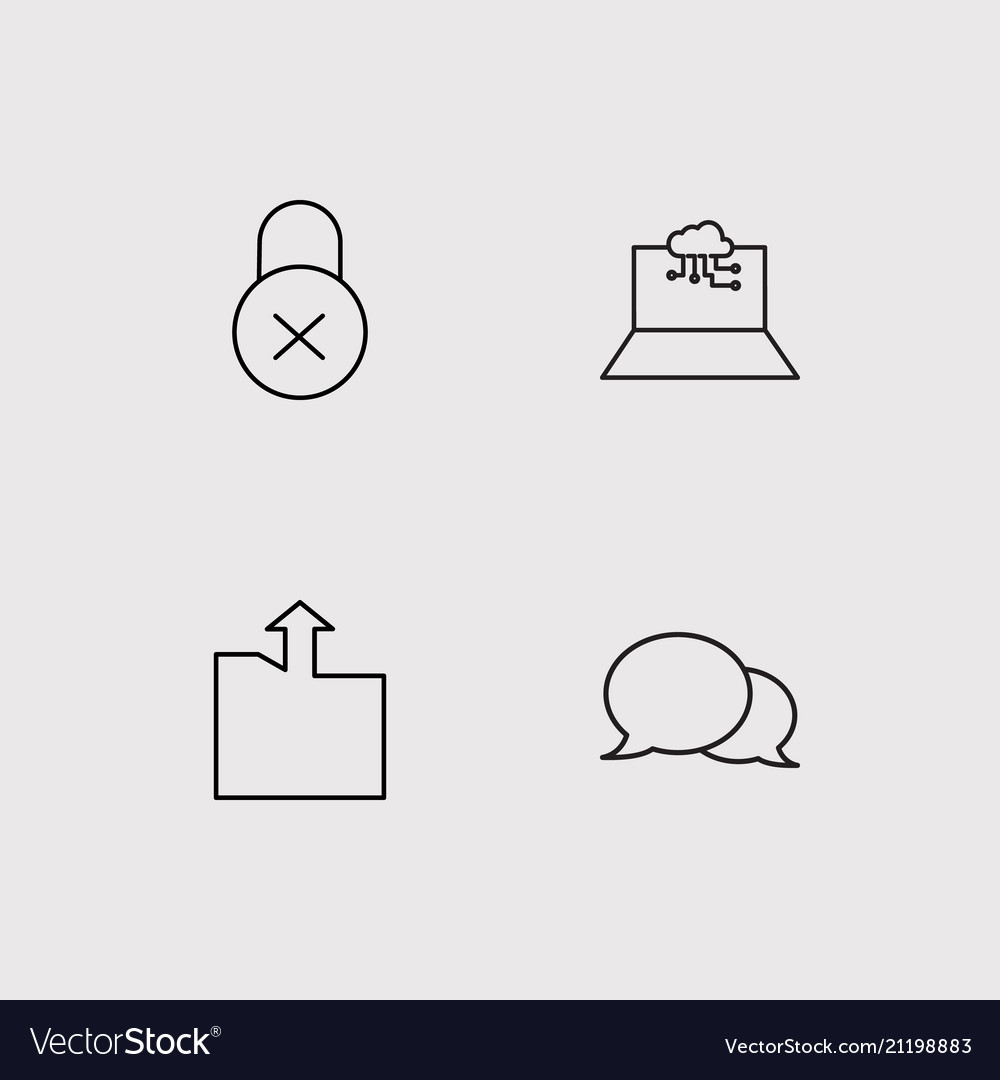 Sosial media simple linear icons set outlined