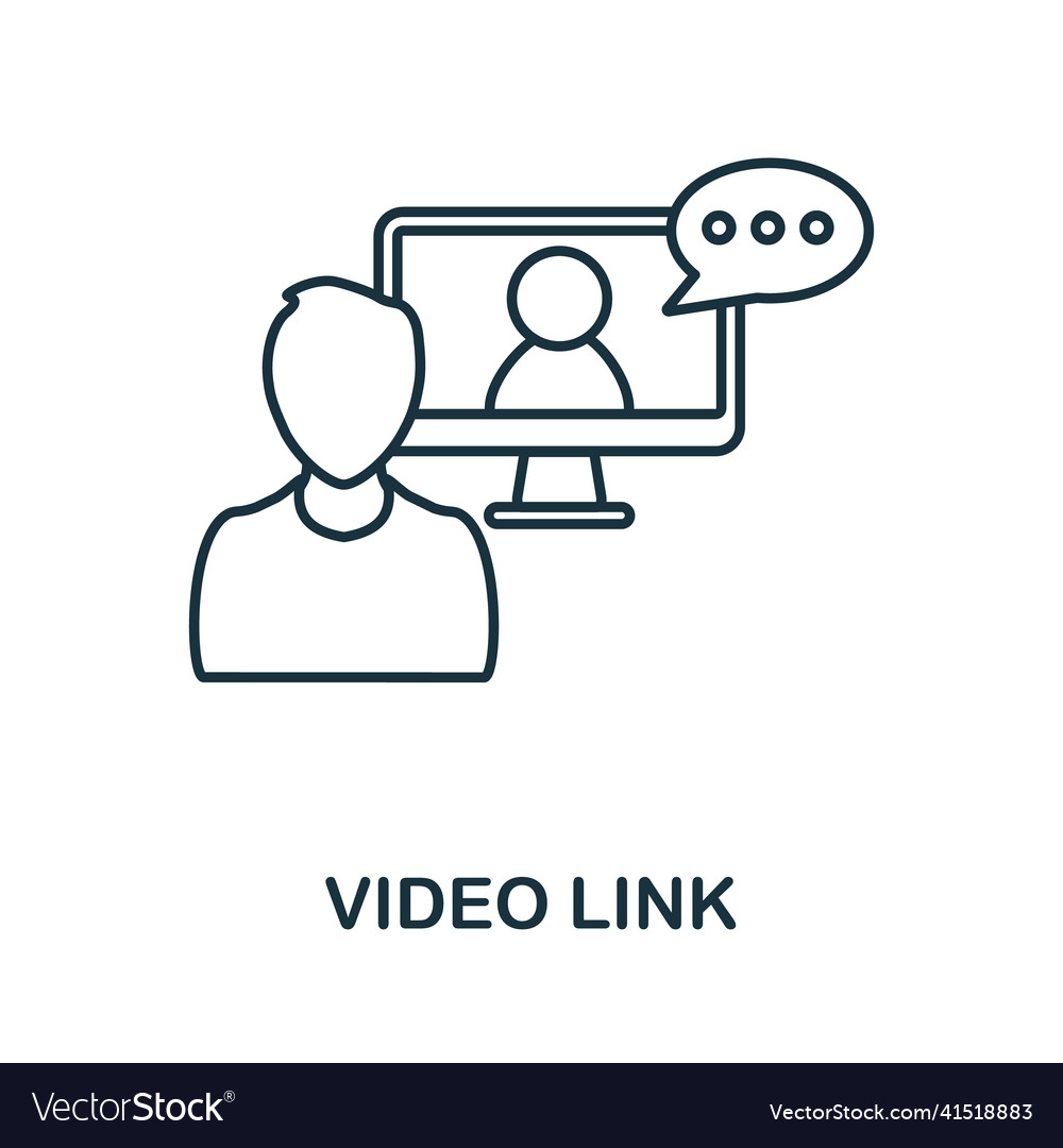 Video link icon line element from technology Vector Image