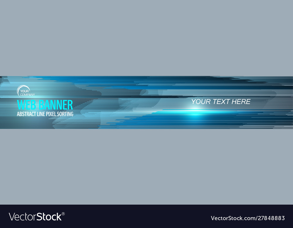 Web banner geometry line design pixel sorting vector image Web banner geometry line design pixel sorting
