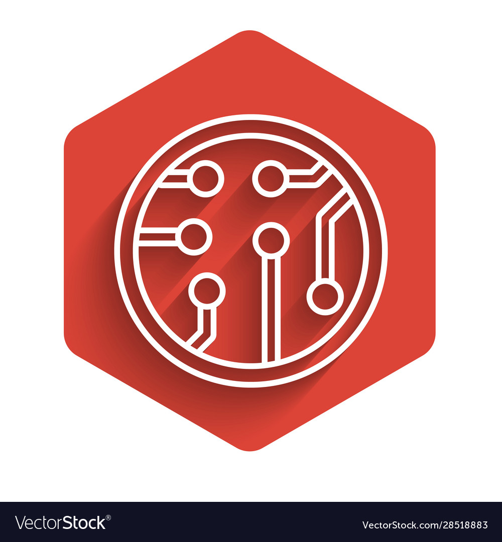 White line processor icon isolated with long vector image White line processor icon isolated with long