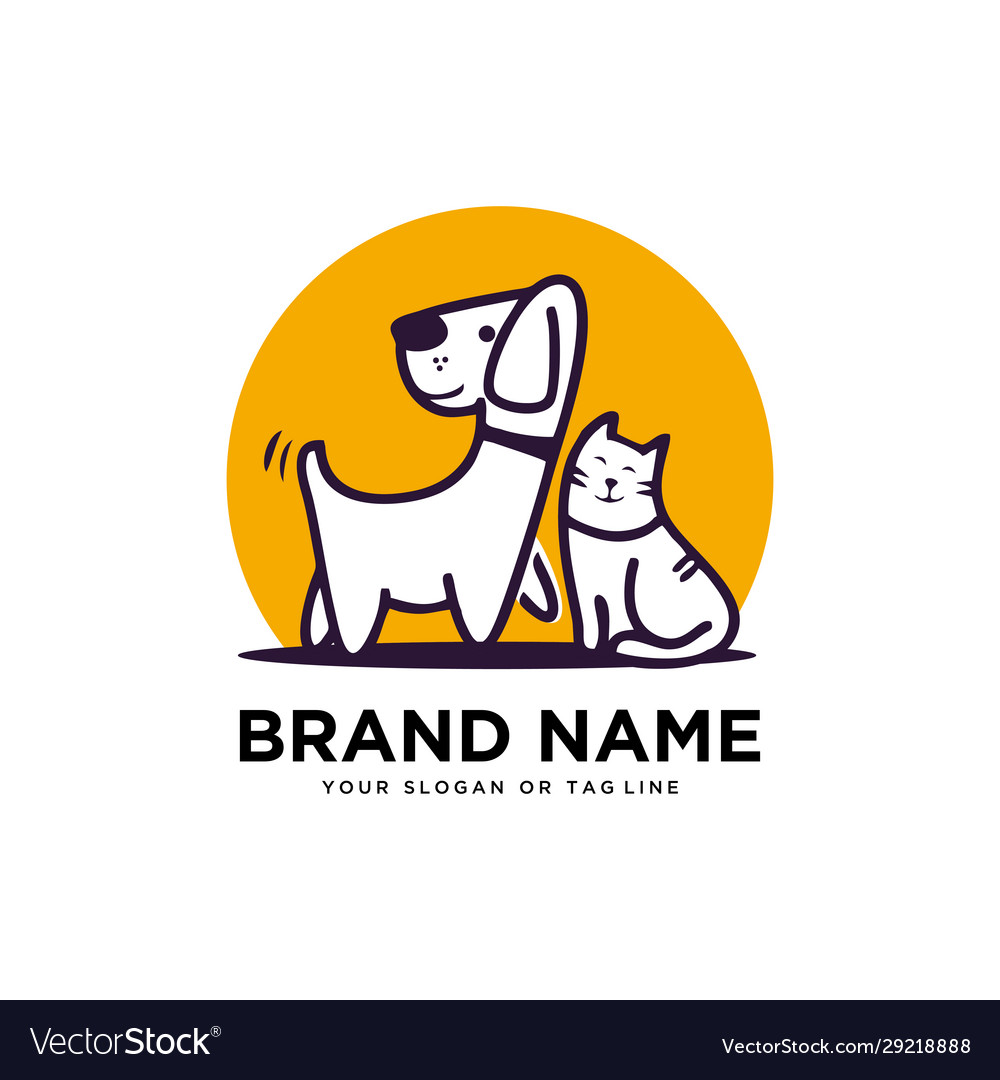 Creative Logo Design Dog And Cat Template Vector Image