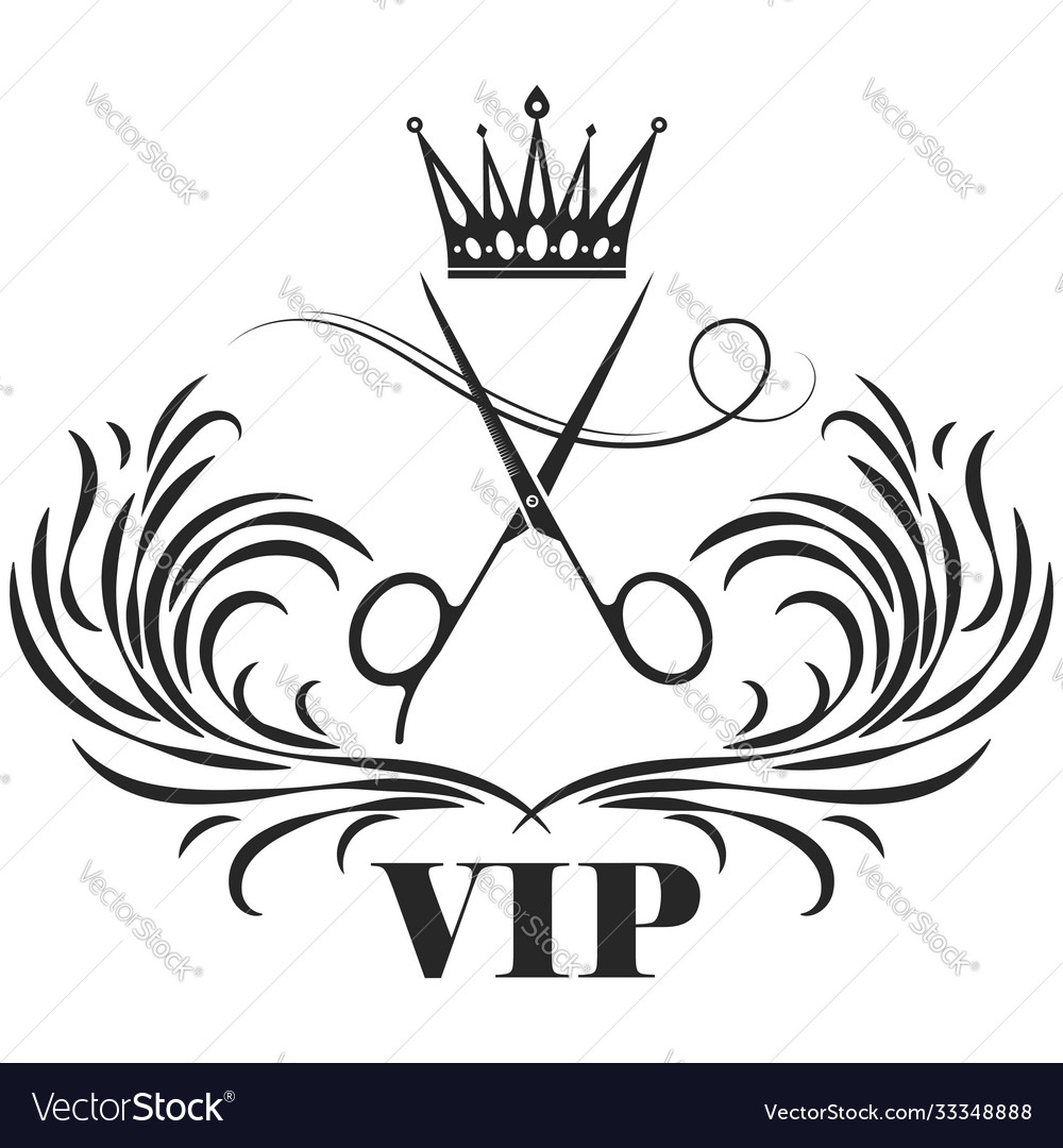 Crown Scissors Vip Symbol For Beauty Salon Vector Image There is a special hair salon to satisfy from head to toe! vectorstock