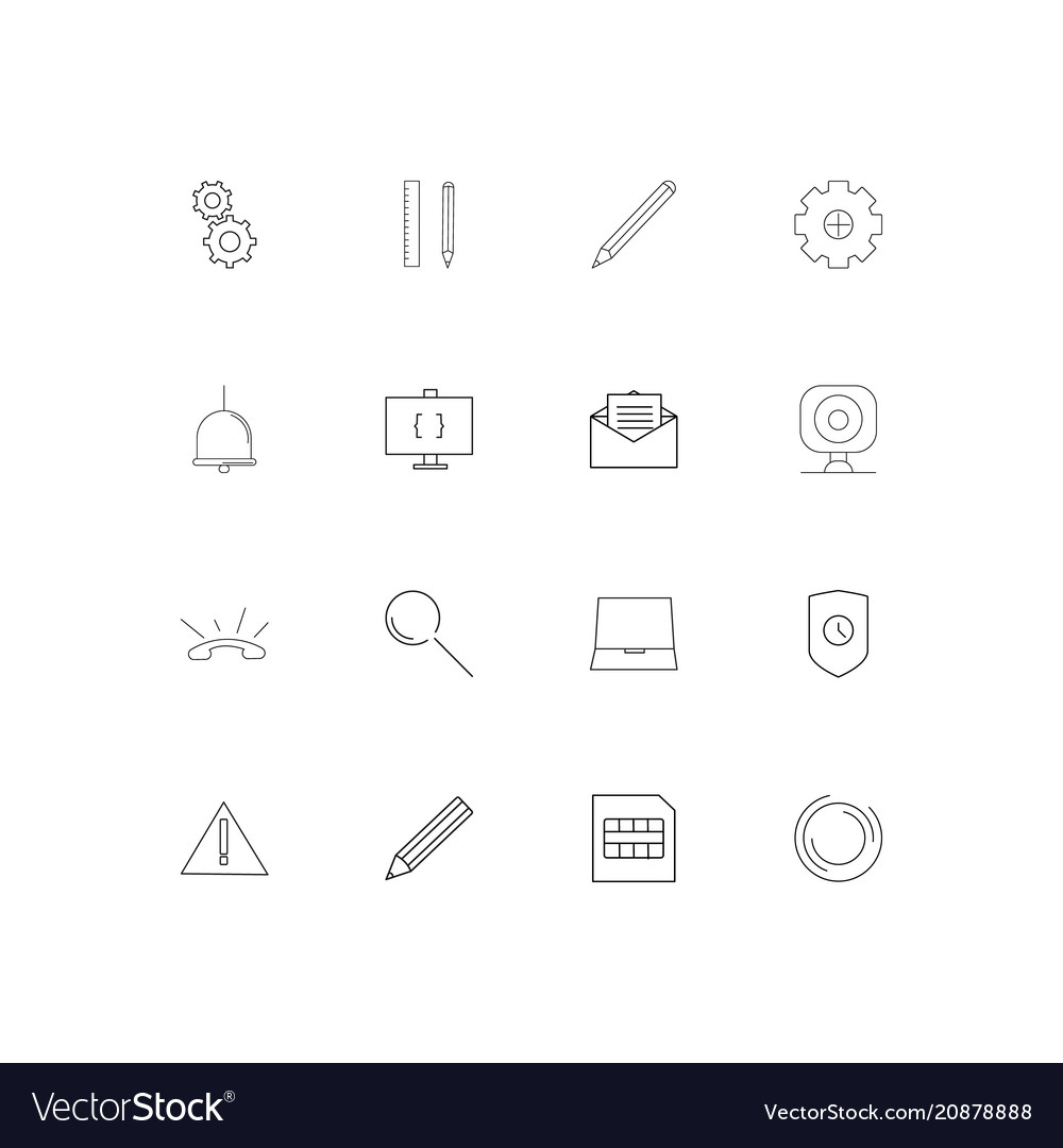 Devices linear thin icons set outlined simple