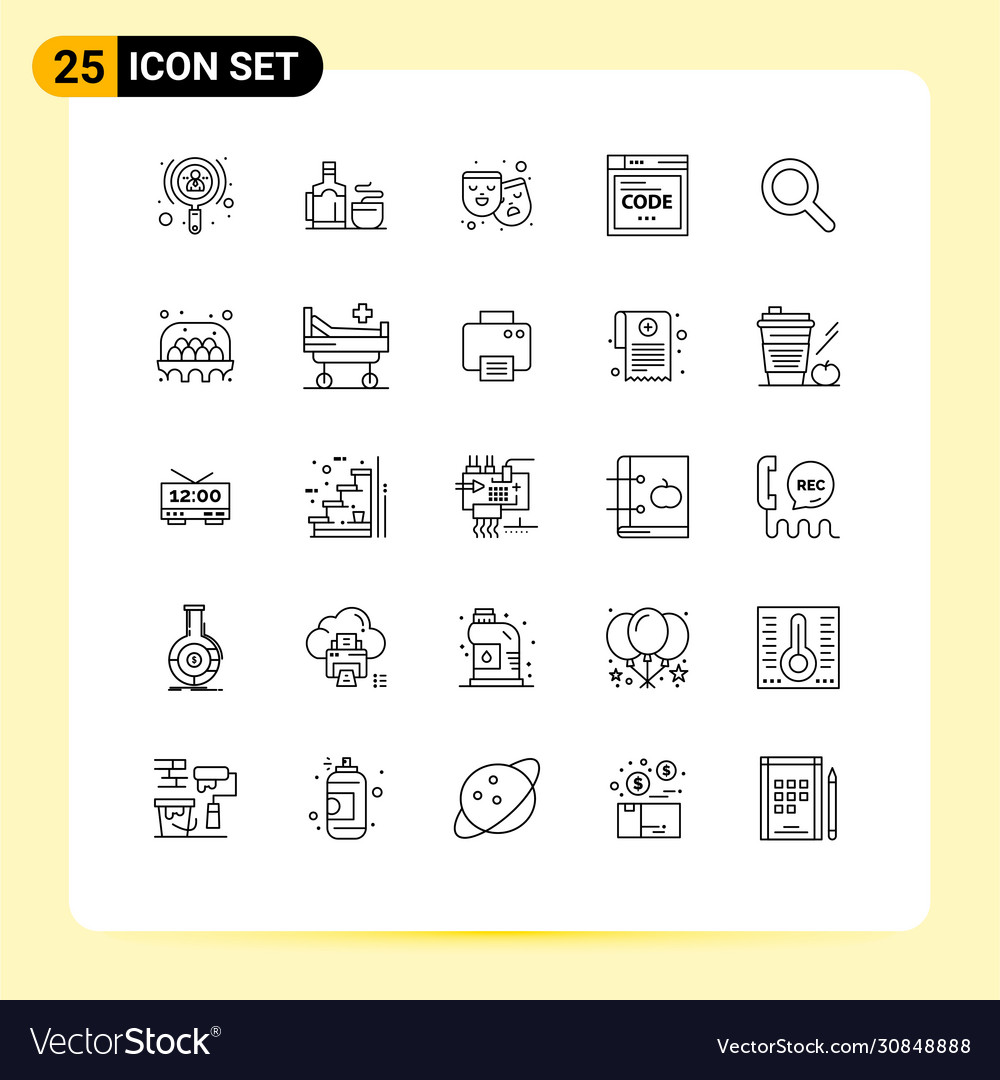 Group 25 modern lines set for search coding