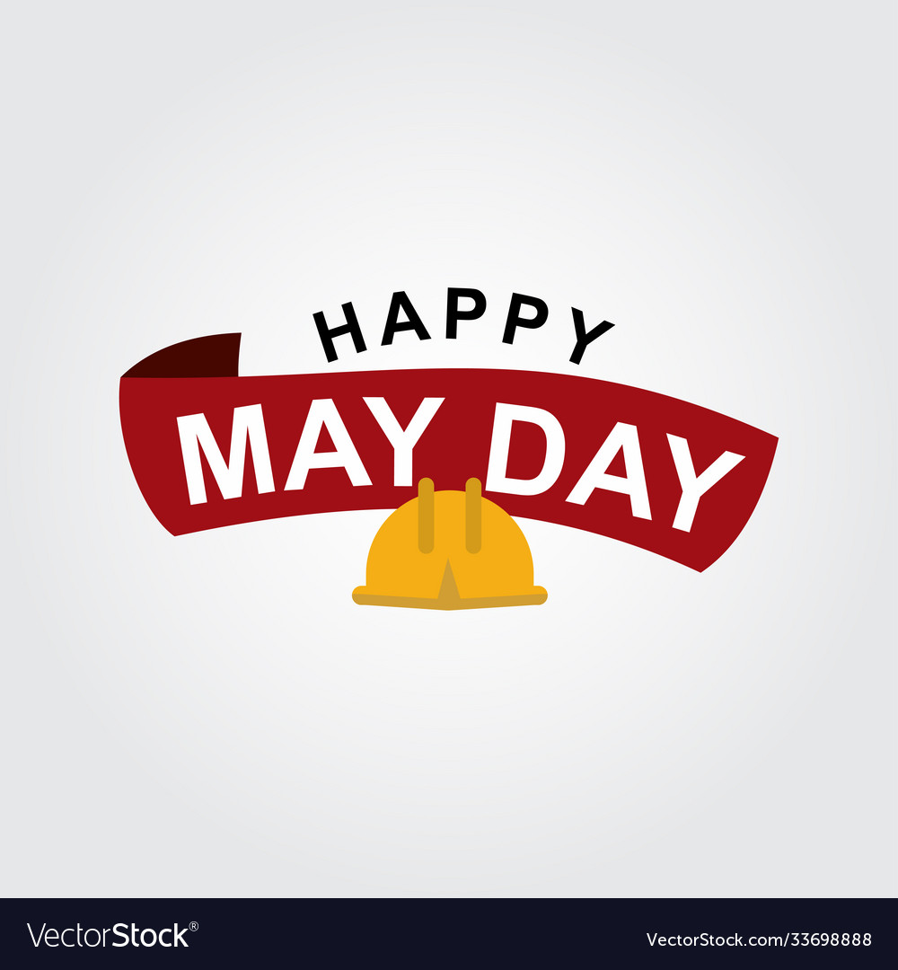 Happy may day logo template design Royalty Free Vector Image