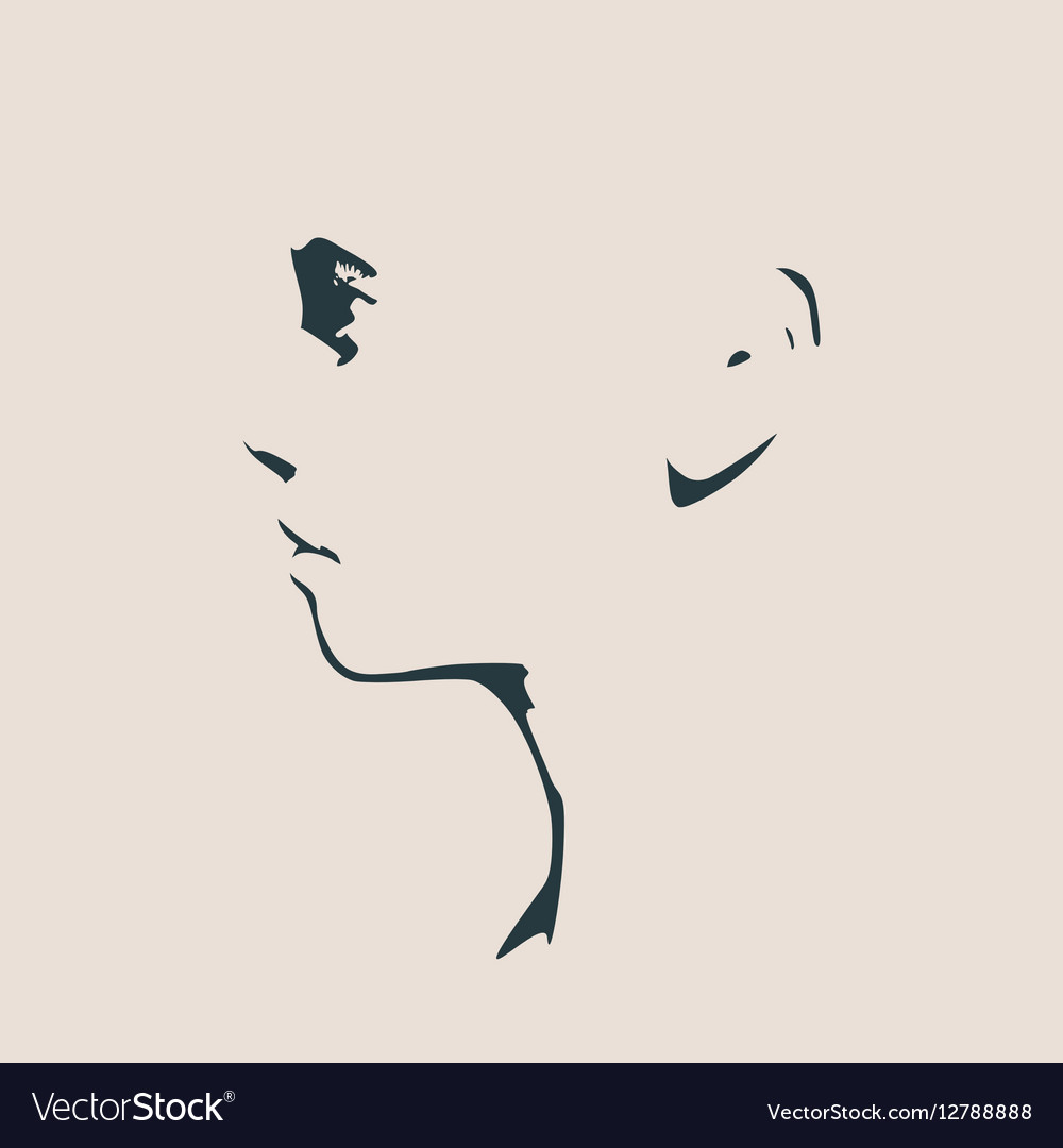 Head Silhouette Face Profile View Royalty Free Vector Image