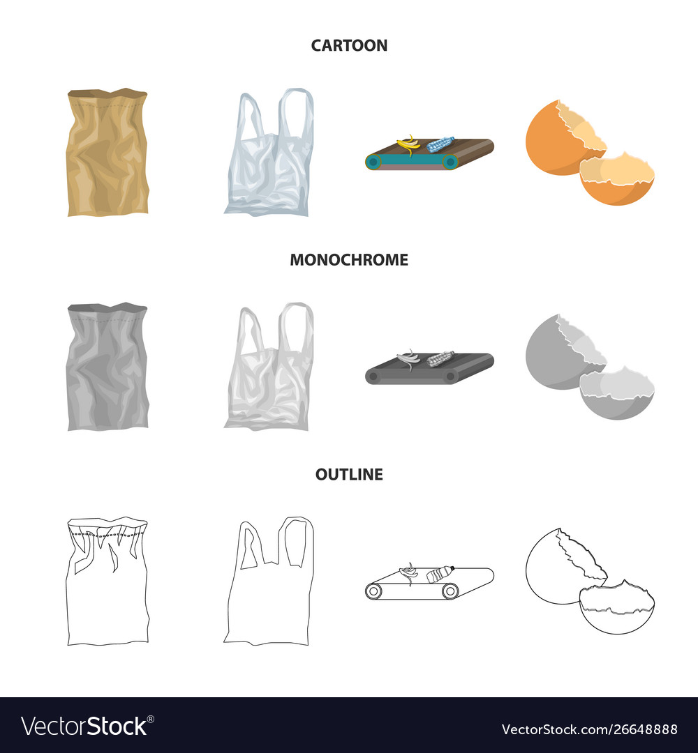 Isolated object refuse and junk icon set vector image Isolated object refuse and junk icon set
