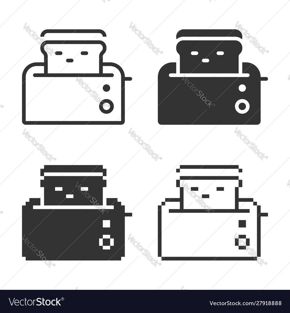 Monochromatic toaster icon in different variants vector image Monochromatic toaster icon in different variants