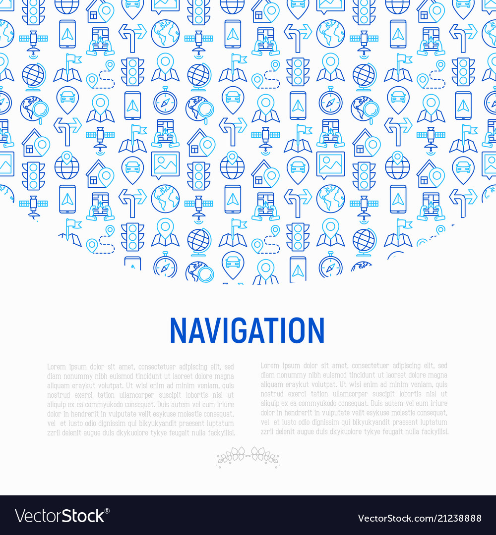 Navigation and direction concept vector image Navigation and direction concept
