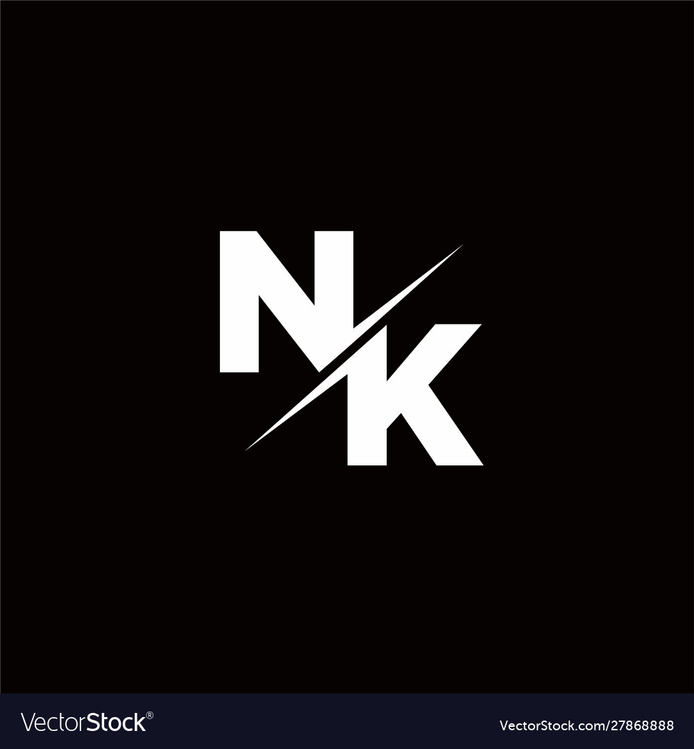 Nk Logo Letter Monogram Slash With Modern Logo Vector Image