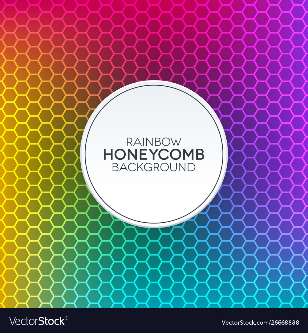 Rainbow gradient background with honeycomb texture