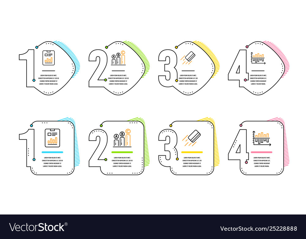 Report document credit card and graph chart icons vector image Report document credit card and graph chart icons