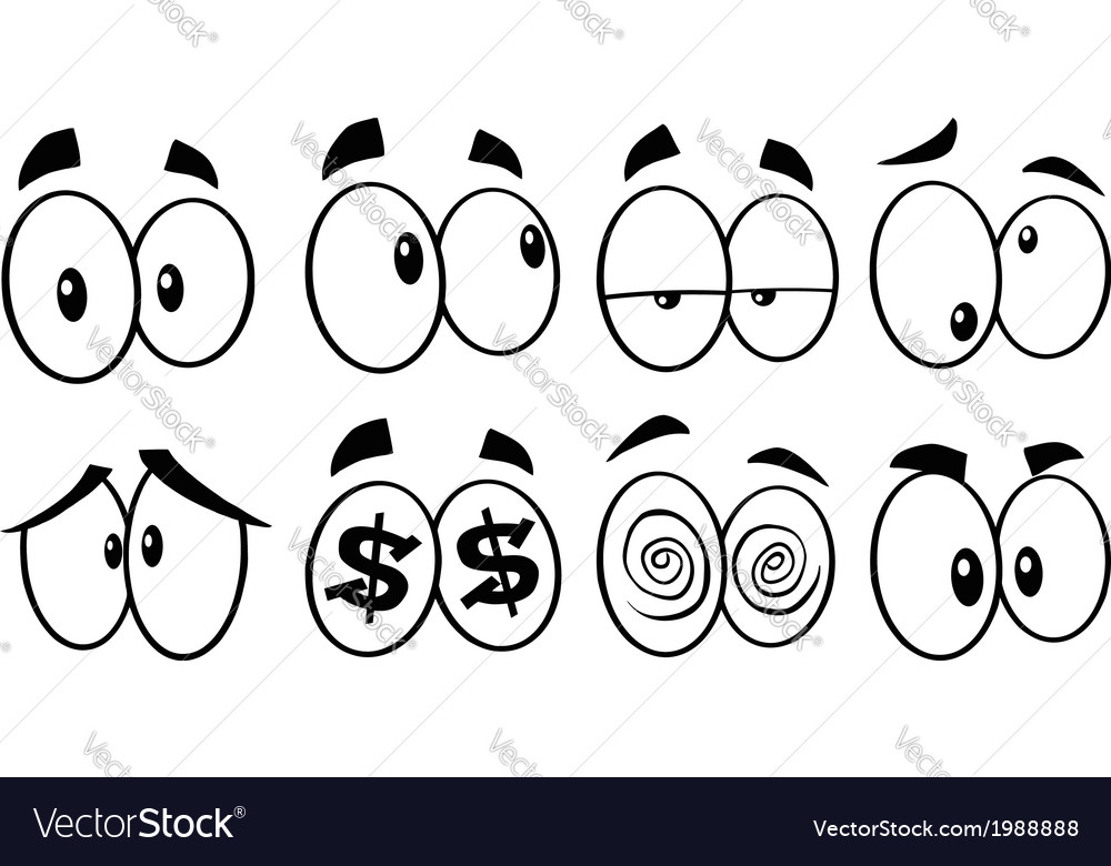 Download Set of cartoon eyes Royalty Free Vector Image - VectorStock