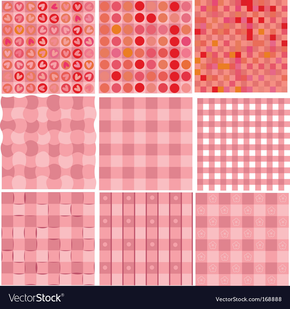 Set of seamless red backgrounds