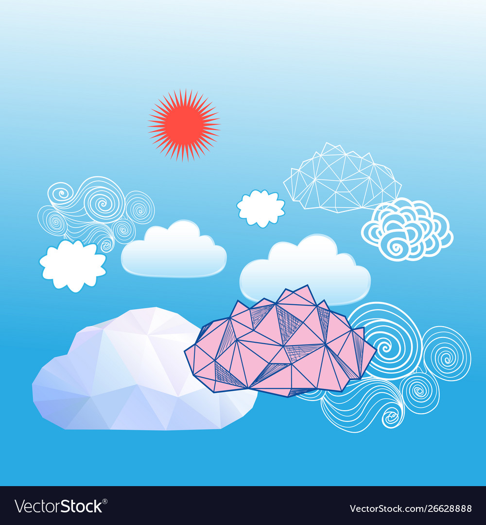 Sky background with different clouds