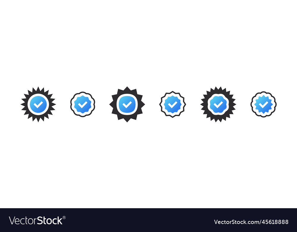 Verification icons set profile vector image Verification icons set profile