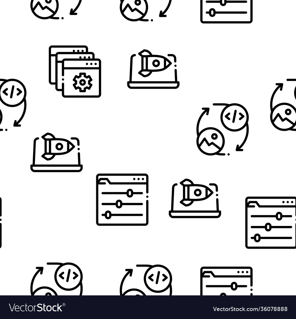 Web design development seamless pattern Vector Image Web design development seamless pattern