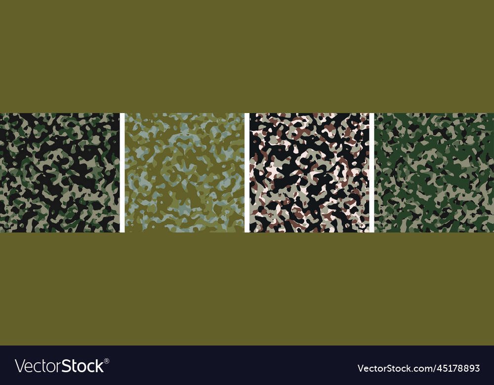 4 camouflage background set pattern design vector image 4 camouflage background set pattern design