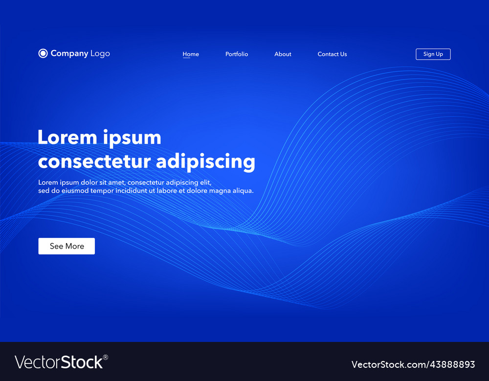 Abstract background website landing page template vector image Abstract background website landing page template
