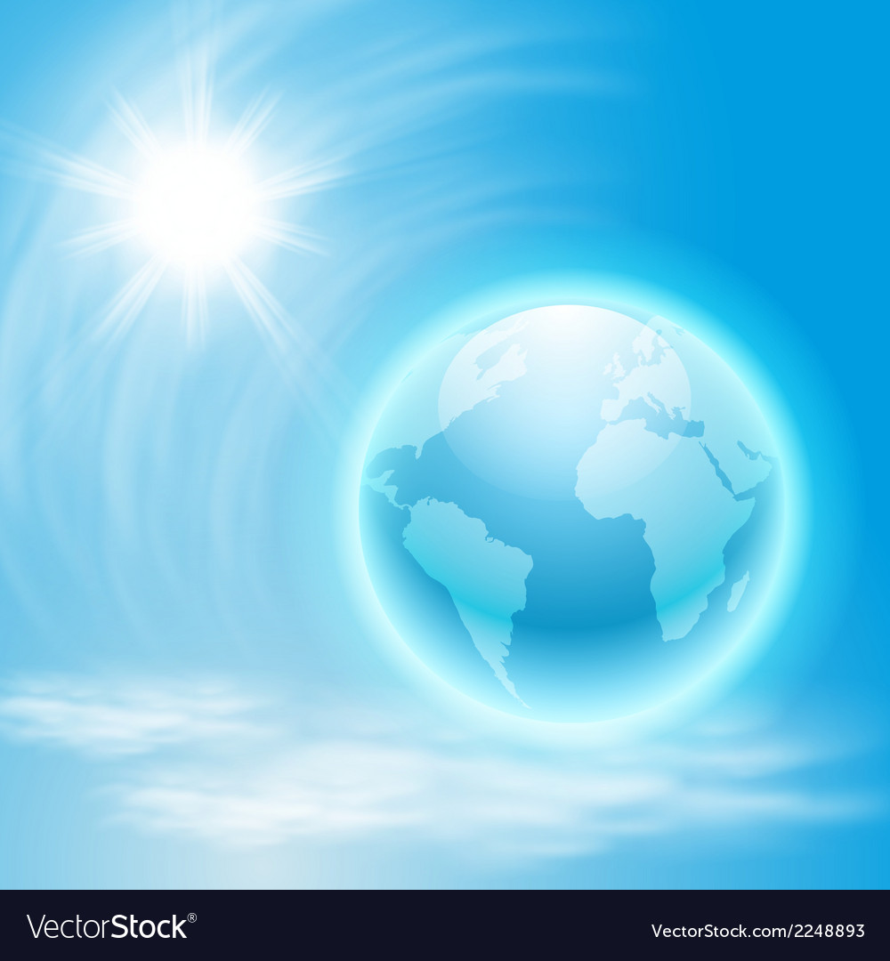 Background with globe and sun