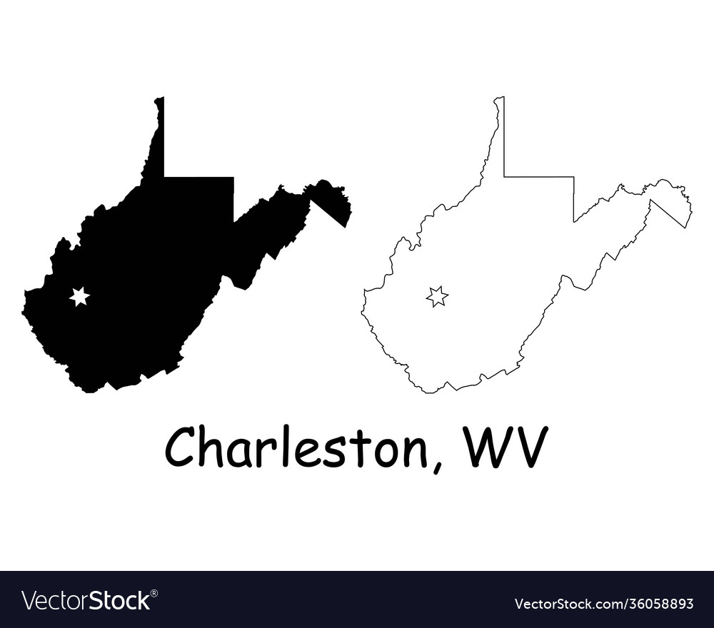 Charleston west virginia wv state border usa map