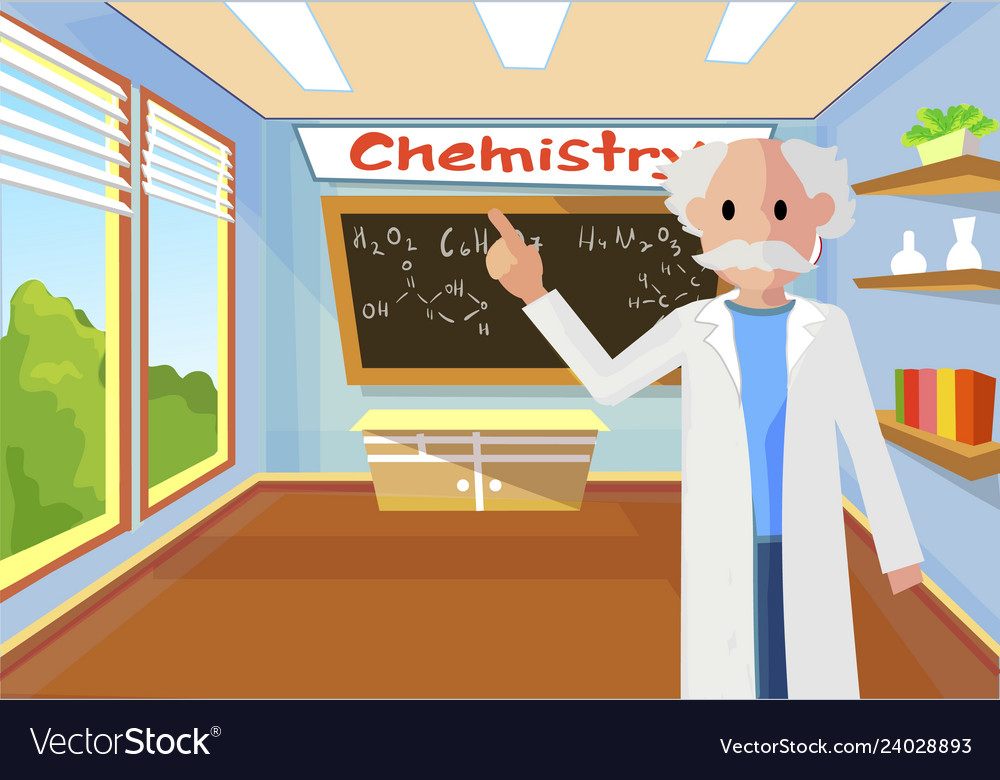 Chemistry lesson in primary children school