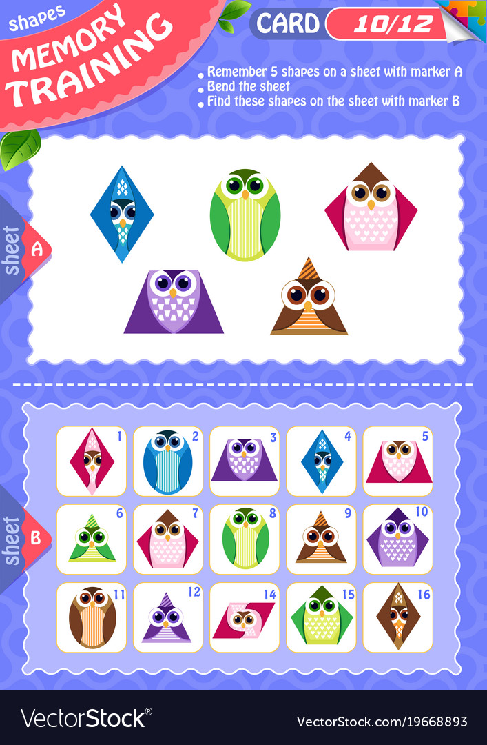 Children's Shape Memory Game - 10 Shapes