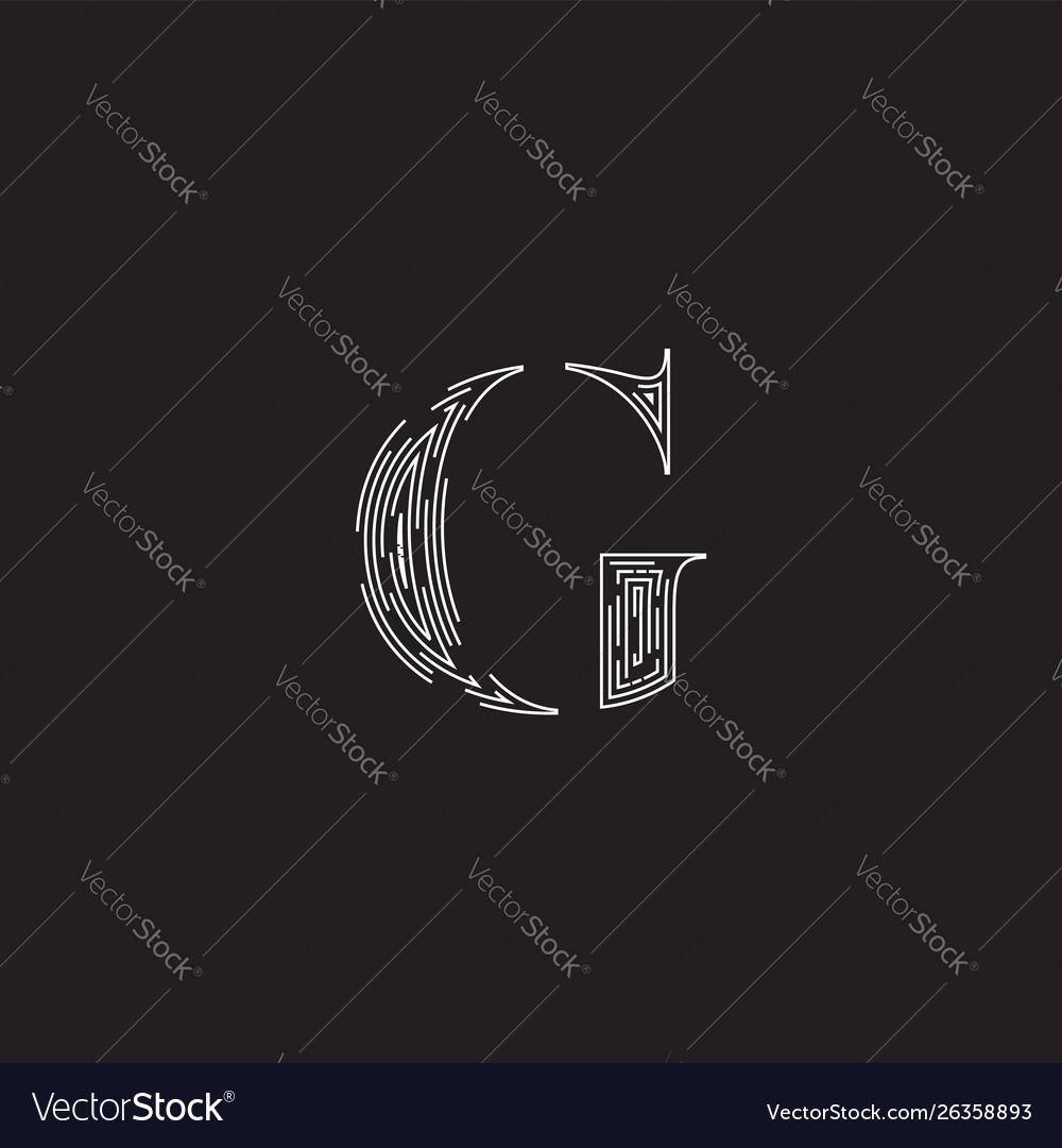 Elegant character from a fontset made dashed vector image Elegant character from a fontset made dashed
