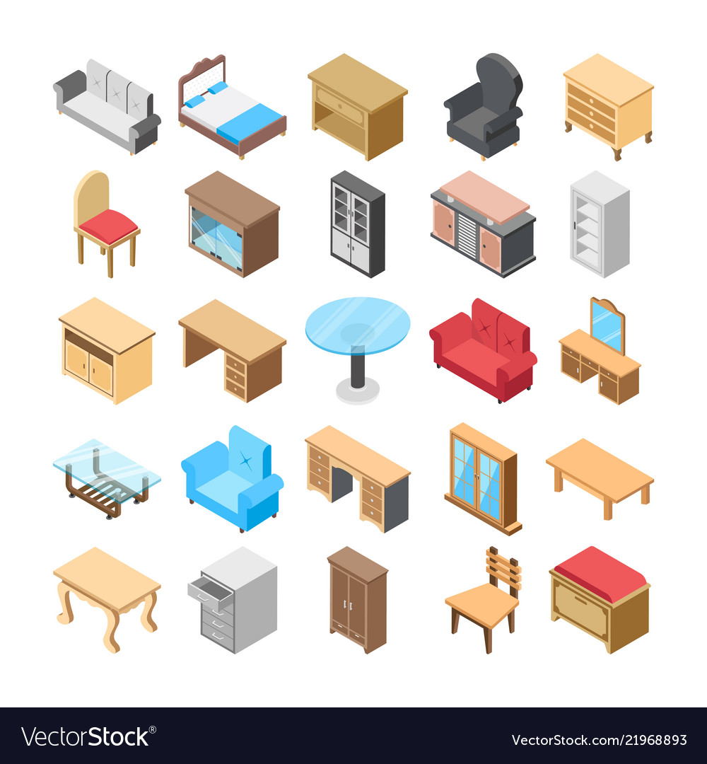 Furniture flat icons