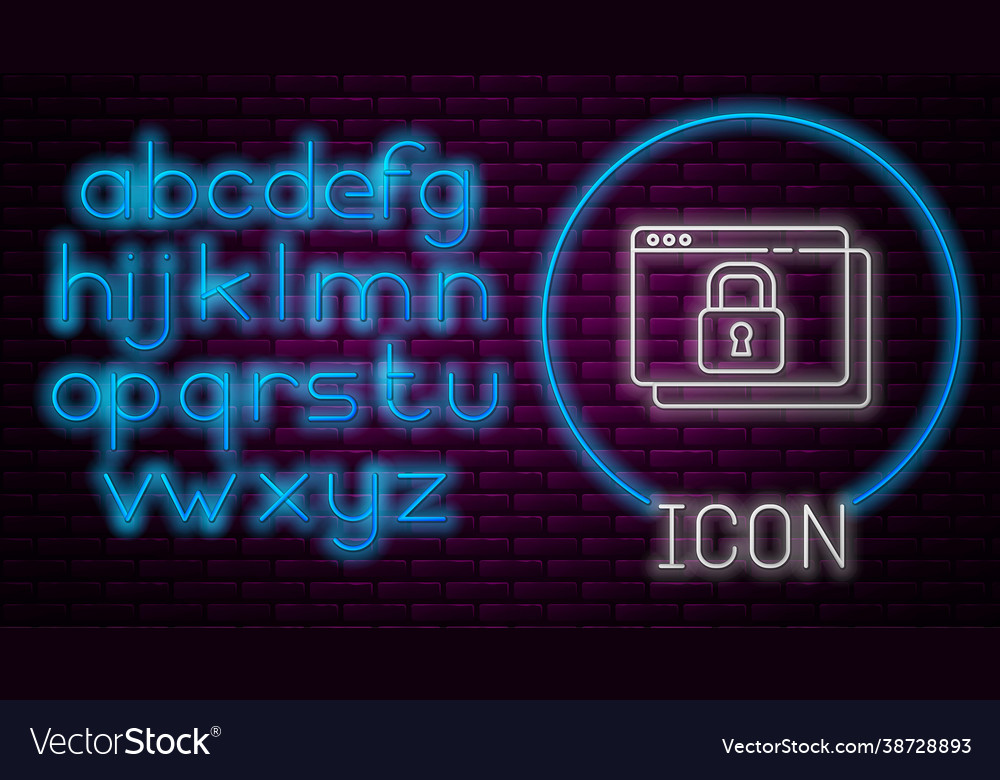 Glowing neon line secure your site with https ssl vector image Glowing neon line secure your site with https ssl