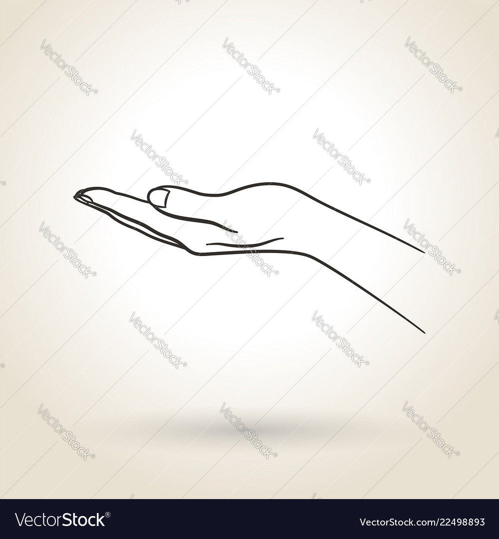 Icon empty open hand Royalty Free Vector Image