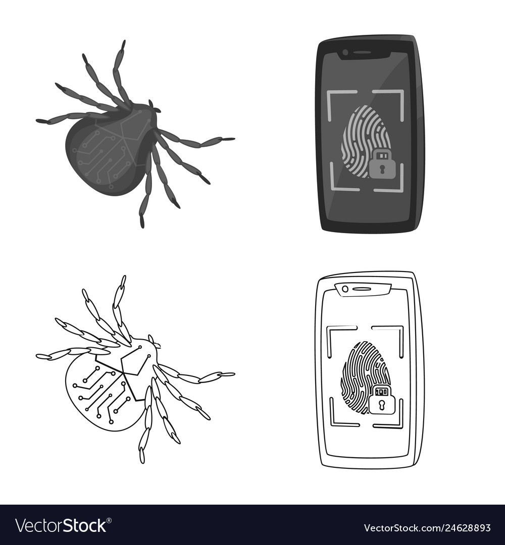Isolated object of virus and secure icon