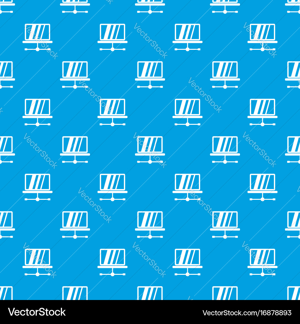 Laptop pattern seamless blue Royalty Free Vector Image