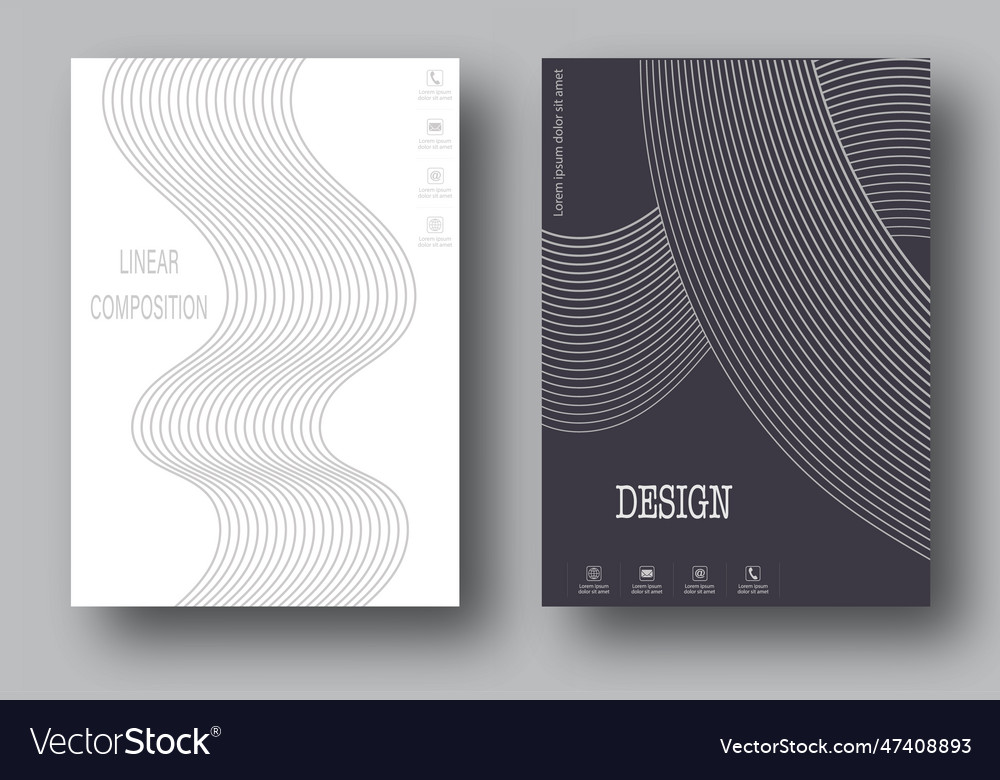 Linear composition a set of templates vector image Linear composition a set of templates