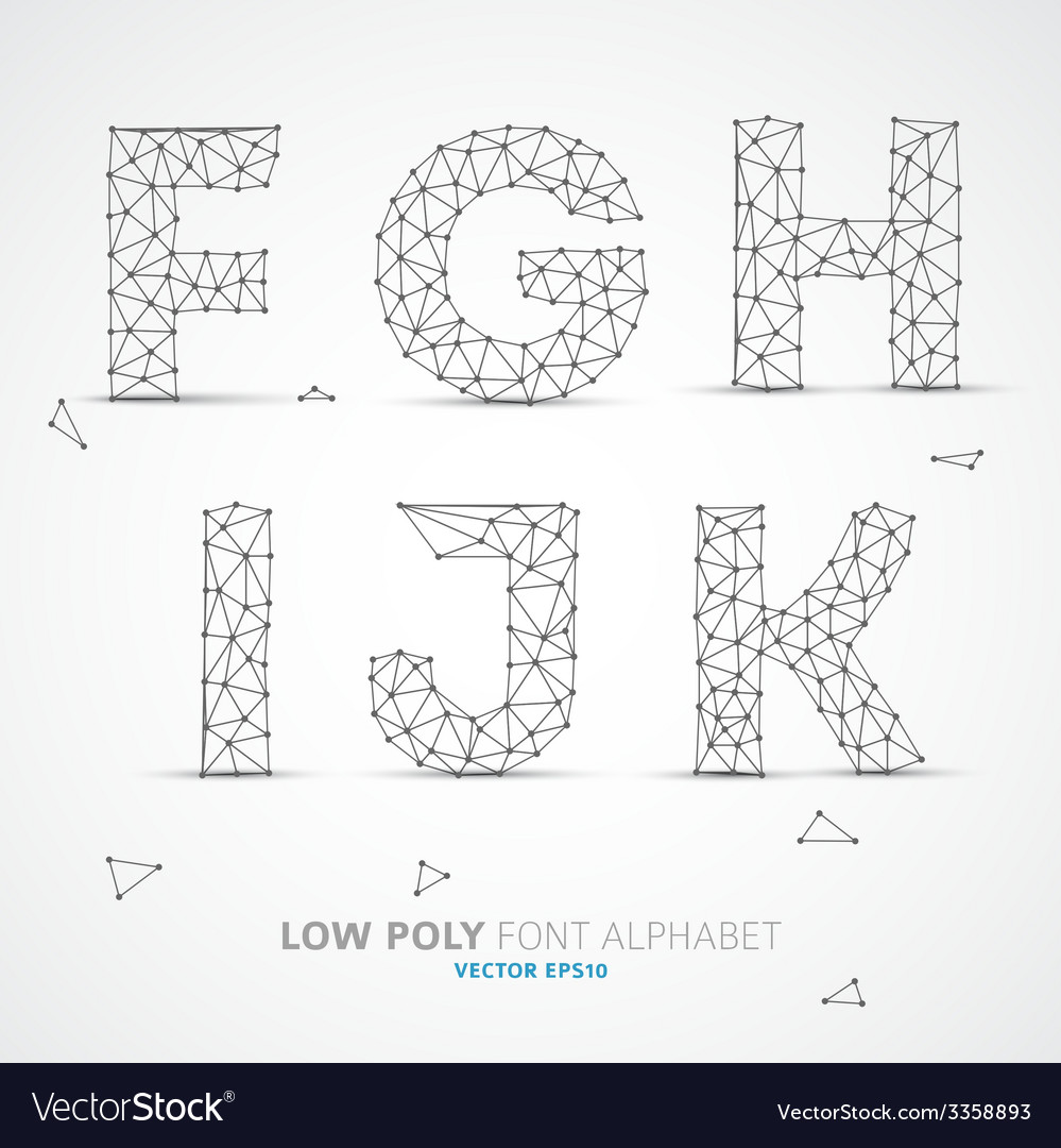 Low poly alphabet font