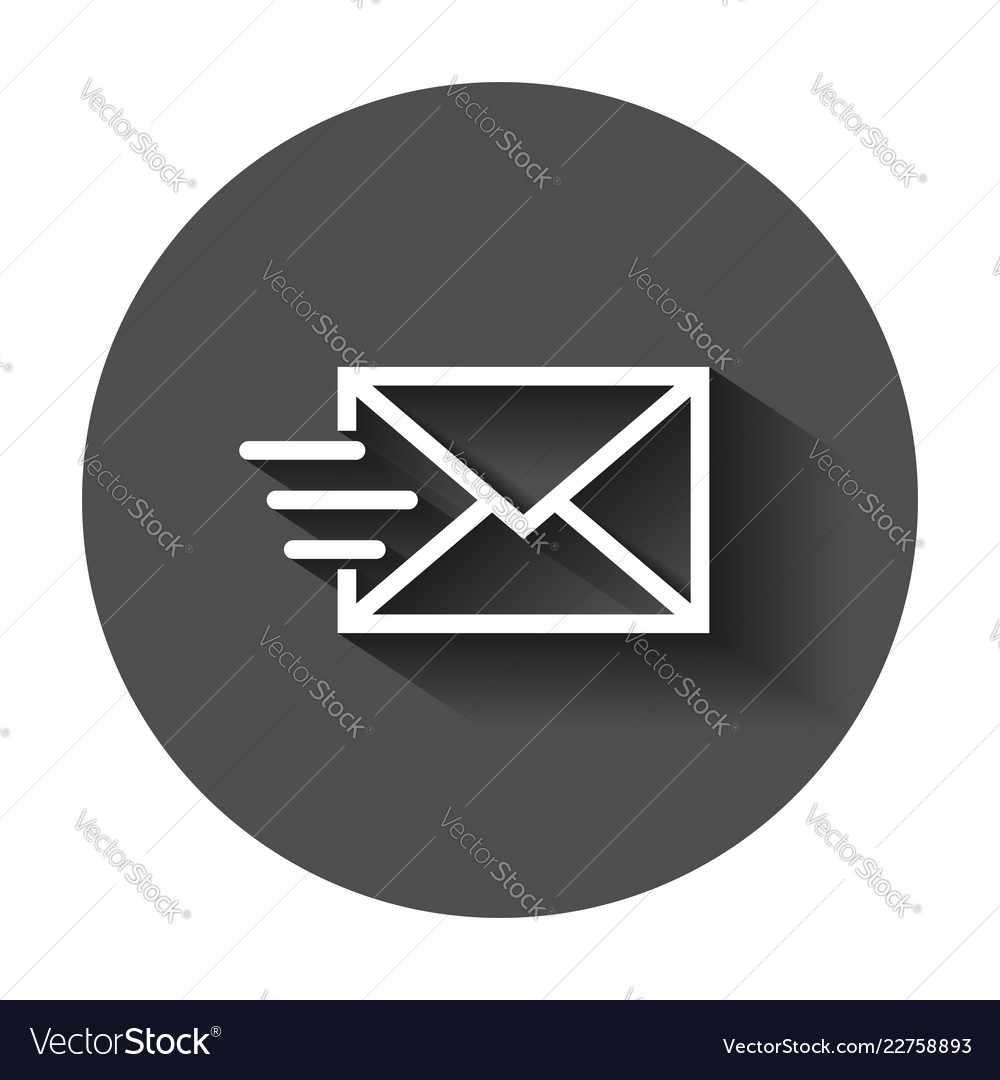 Mail envelope icon in flat style email message vector image Mail envelope icon in flat style email message