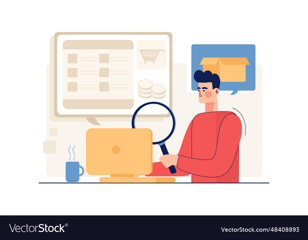 Man checking advertisement