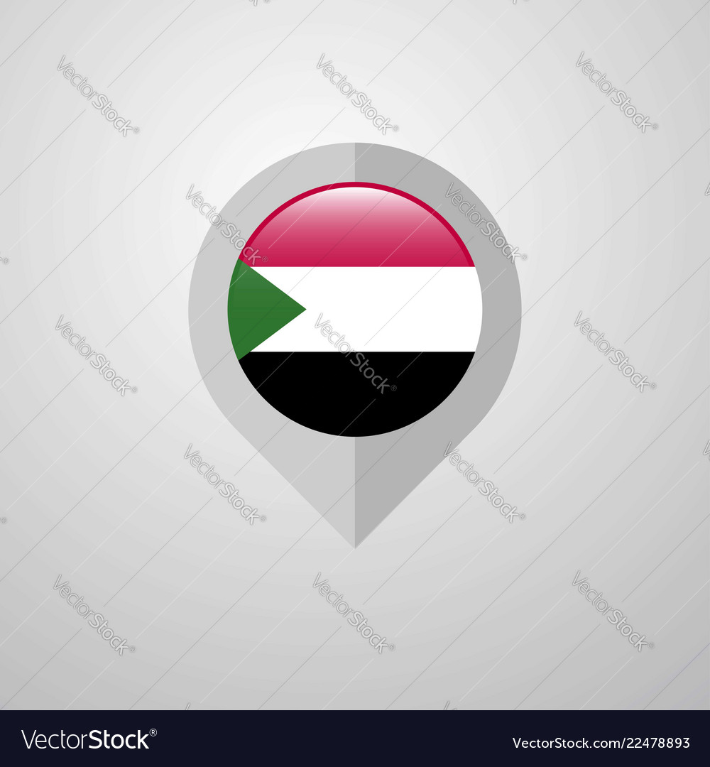 Map navigation pointer with sudan flag design