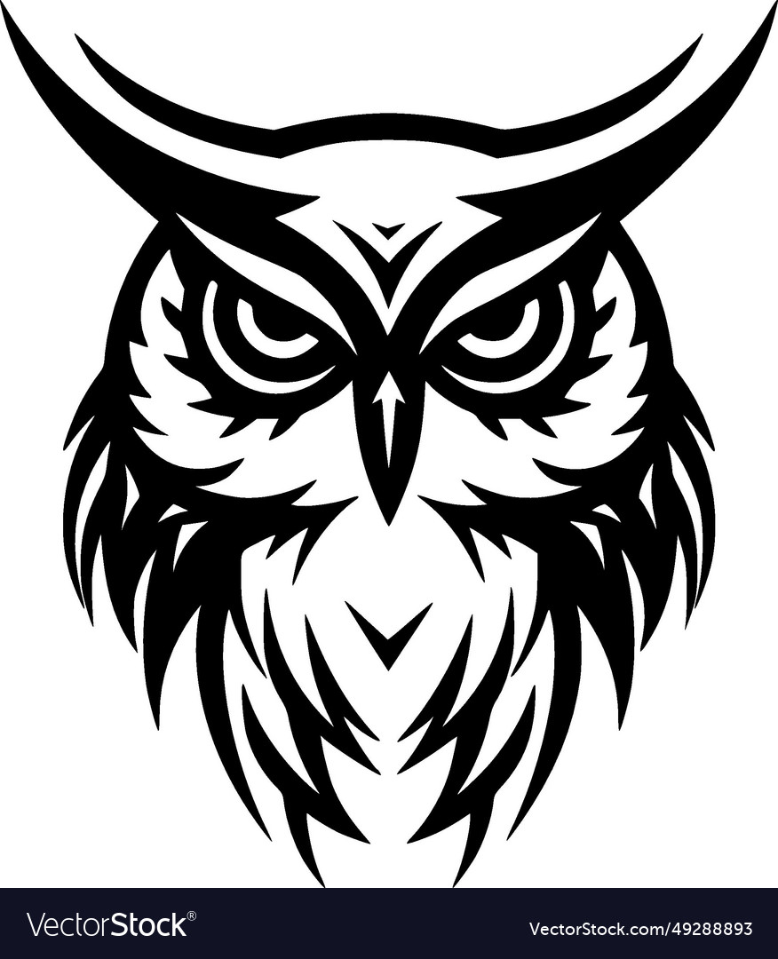 Owl - black and white Royalty Free Vector Image