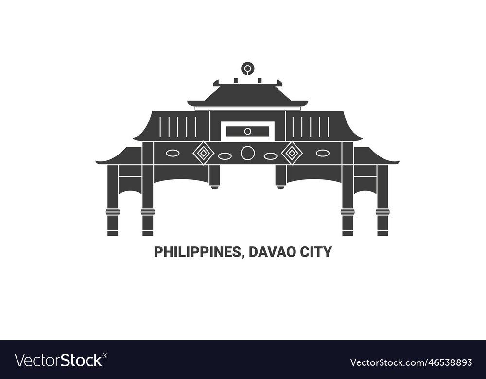 Philippines davao city travel landmark Royalty Free Vector