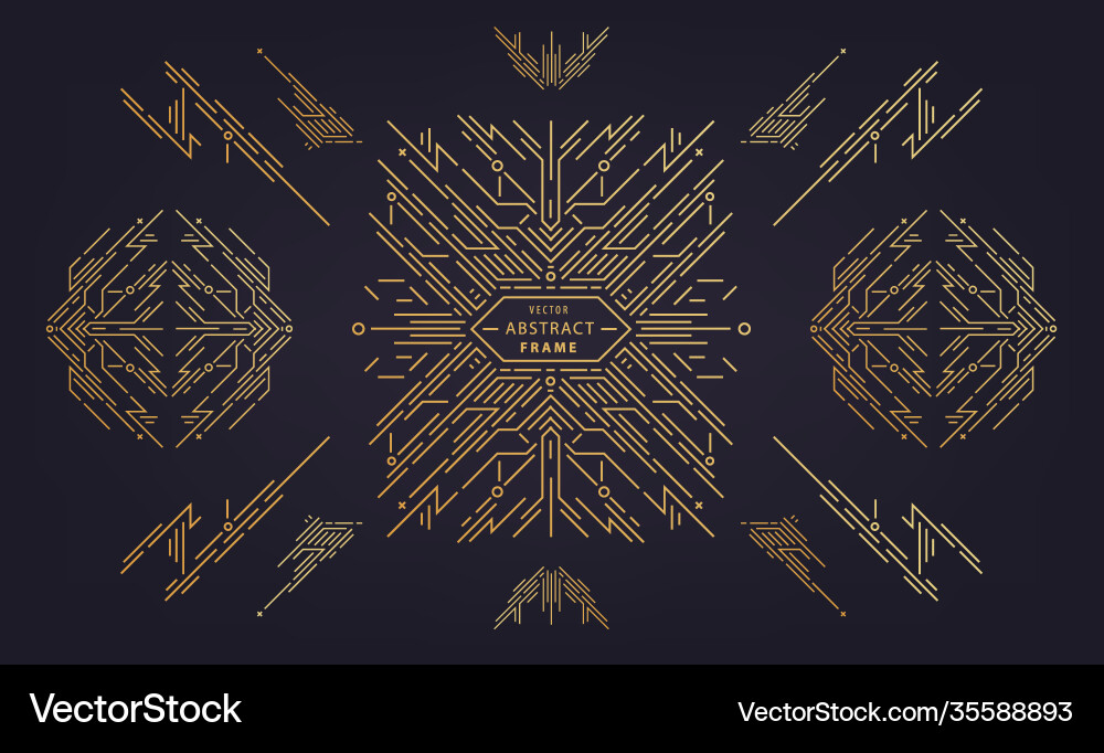 Set abstract geometric design elements Royalty Free Vector