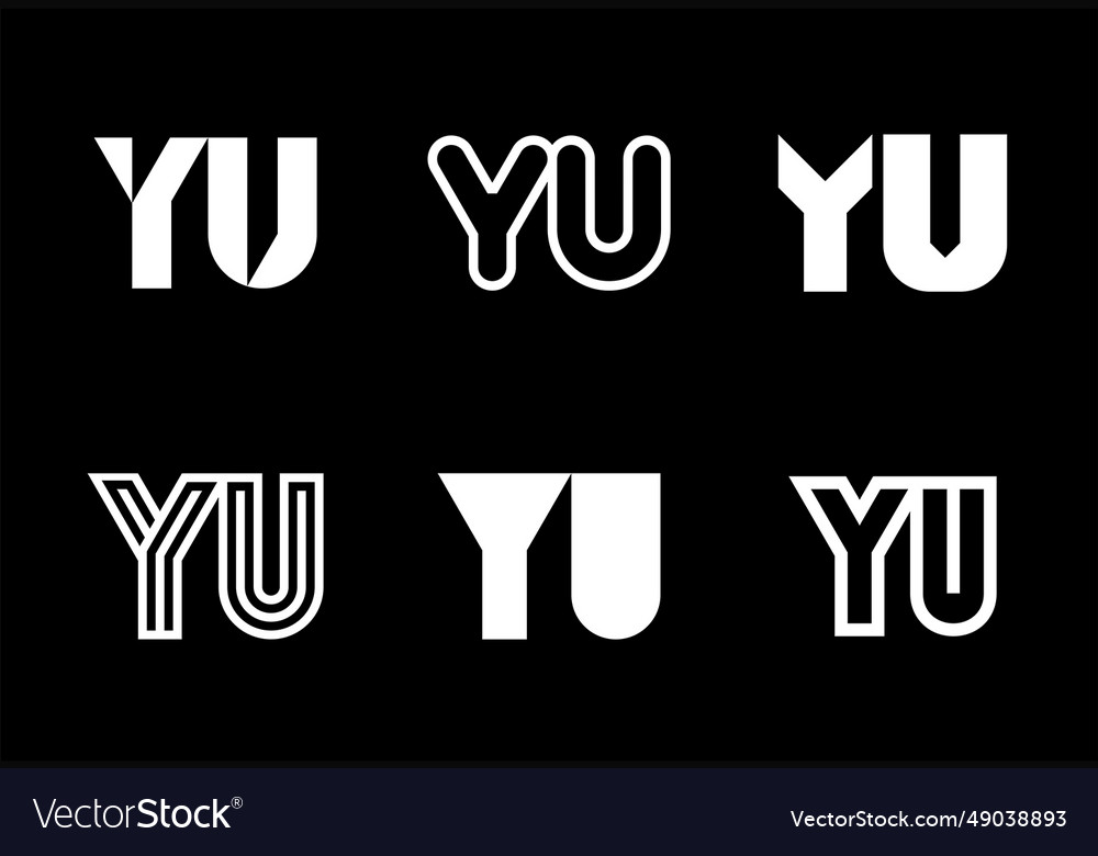 Set of letter yu logos Royalty Free Vector Image